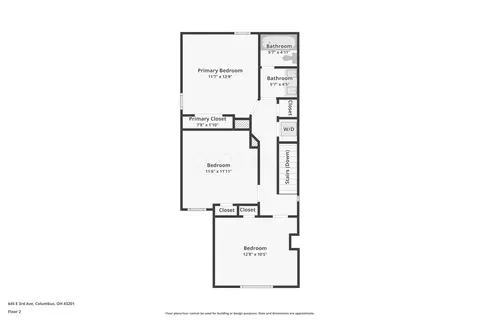 Floorplan - 645 E 3rd Ave, Columbus, OH 43201 photo 2 of 3