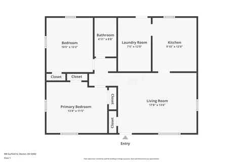 Floorplan - 906 Garfield St, Marion, OH 43302 photo 1 of 1
