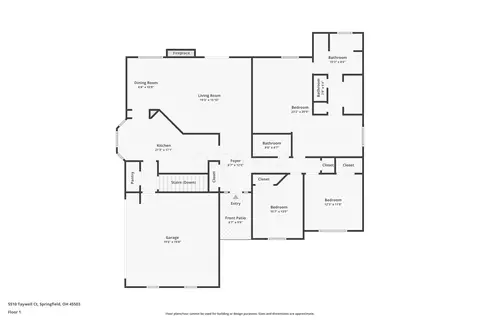 Floorplan - 5510 Taywell Ct, Springfield, OH 45503 photo 1 of 2