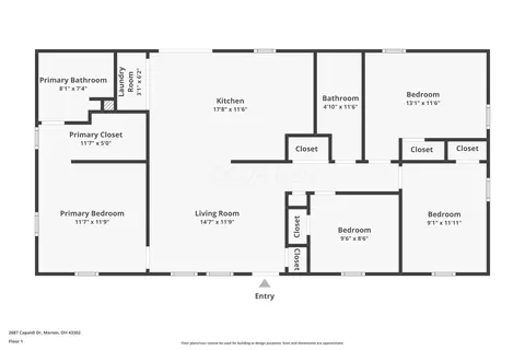 Floorplan - 2687 Capaldi Dr, Marion, OH 43302 photo 1 of 1
