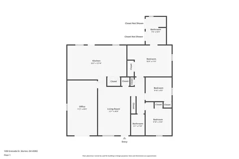 Floorplan - 1250 Grenada Dr, Marion, OH 43302 photo 1 of 1