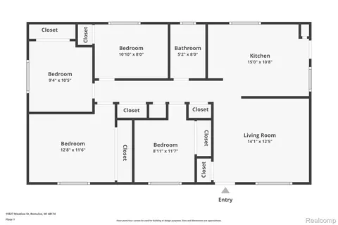 Floorplan - 15527 Meadow St, Romulus, MI 48174 photo 1 of 1