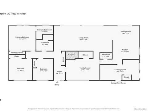 Floorplan - 3405 Upton Dr, Troy, MI 48084 photo 1 of 1