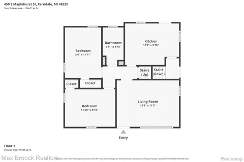 Floorplan - 450 E Maplehurst St, Ferndale, MI 48220 photo 1 of 1