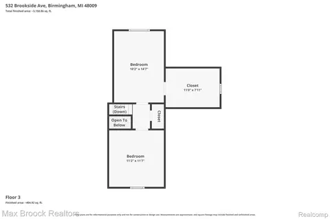 Floorplan - 532 Brookside Ave, Birmingham, MI 48009 photo 3 of 3