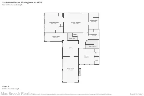 Floorplan - 532 Brookside Ave, Birmingham, MI 48009 photo 2 of 3