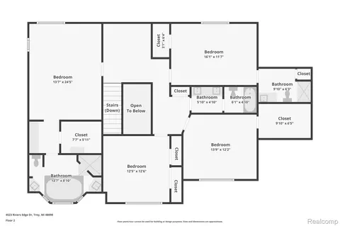 Floorplan - 4523 Rivers Edge Dr, Troy, MI 48098 photo 3 of 4