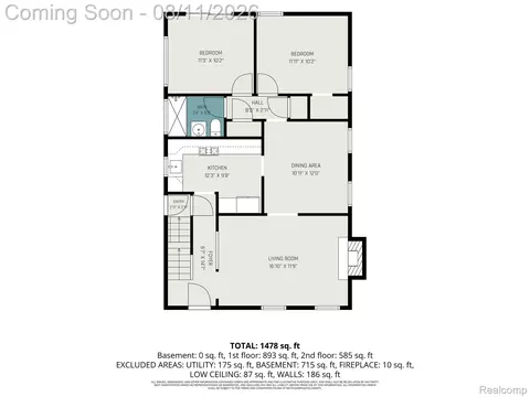 Floorplan - 473 Calvin Ave, Grosse Pointe Farms, MI 48236 photo 1 of 2