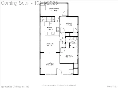 Floorplan - 890 E Bennett Ave, Ferndale, MI 48220 photo 2 of 4