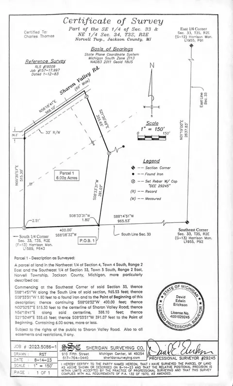 0 Sharon Valley Rd, Norvell, MI 49230