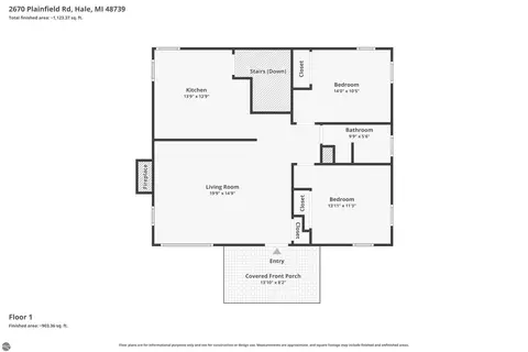 Floorplan - 2670 Plainfield Rd, Hale, MI 48739 photo 2 of 3