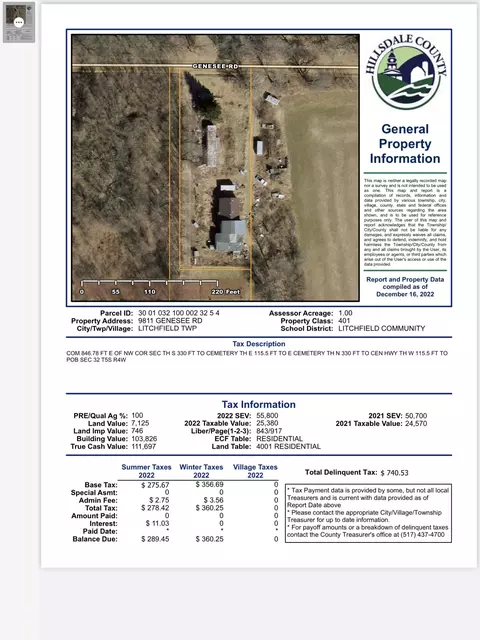 9811 Genesee Rd, Litchfield, MI 49252
