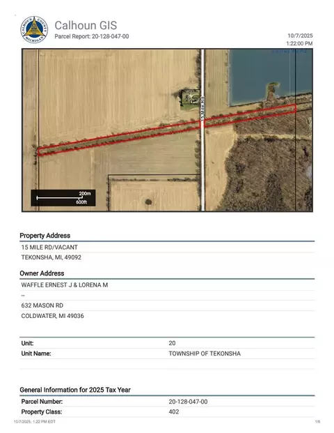 15 Mile Rd, Tekonsha, MI 49092