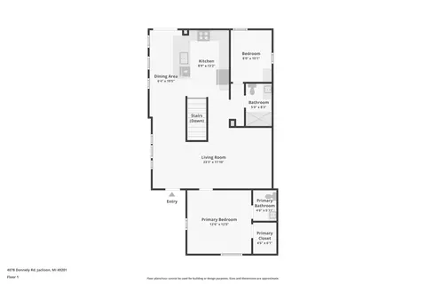 Floorplan - 4078 Donnely Rd, Jackson, MI 49201 photo 1 of 2