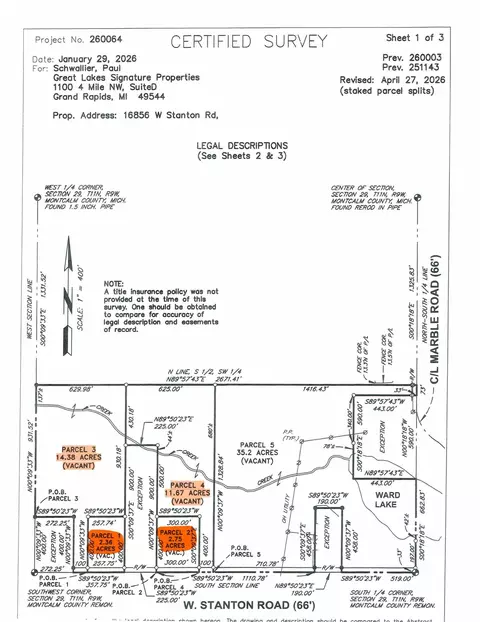 Parcel W Stanton Road #PARCEL 1-4, Pierson, MI 49339