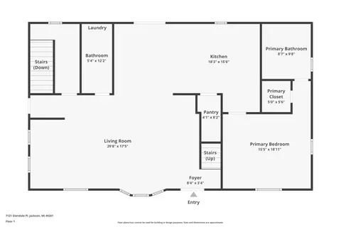 Floorplan - 7121 Glendale Pl, Jackson, MI 49201 photo 1 of 4