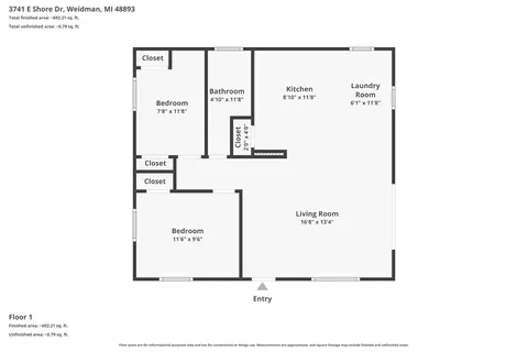 Floorplan - 3741 E Shore Dr, Weidman, MI 48893 photo 1 of 2