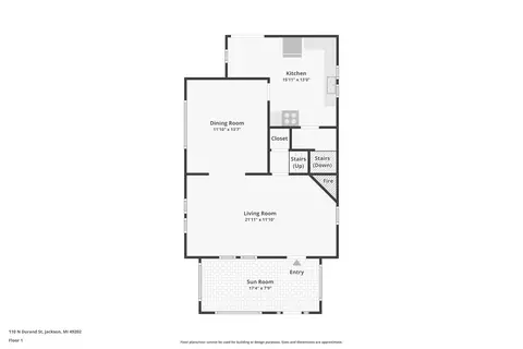 Floorplan - 110 N Durand St, Jackson, MI 49202 photo 1 of 3