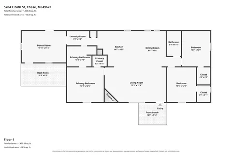 Floorplan - 5784 E 24th St, Chase, MI 49623 photo 1 of 2