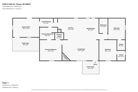 Floorplan - 5784 E 24th St, Chase, MI 49623 photo 2 of 2