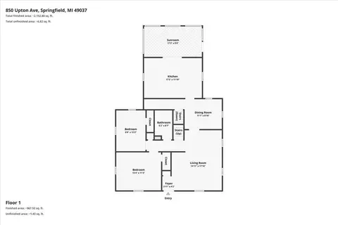 Floorplan - 850 Upton Ave, Springfield, MI 49037 photo 2 of 4