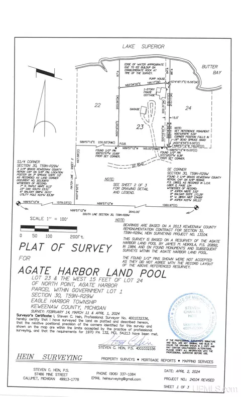 11447 N N Pt #LOT 23 & W 15' LOT #24, Eagle Harbor, MI 49950