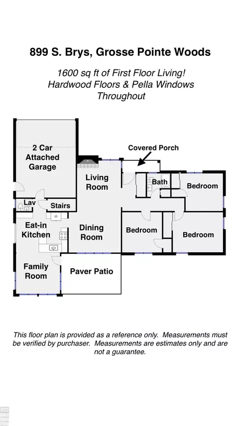 Floorplan - 899 S Brys, Grosse Pointe Woods, MI 48236 photo 1 of 2