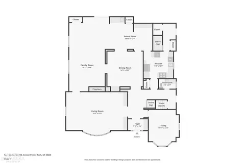 Floorplan - 606 Pemberton, Grosse Pointe Park, MI 48230 photo 2 of 4