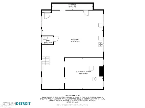 Floorplan - 838 Whittier, Grosse Pointe Park, MI 48230 photo 1 of 4