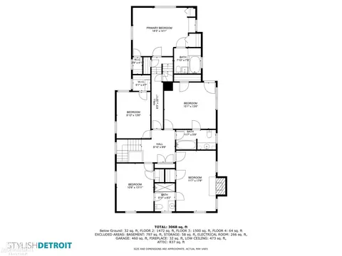 Floorplan - 838 Whittier, Grosse Pointe Park, MI 48230 photo 3 of 4