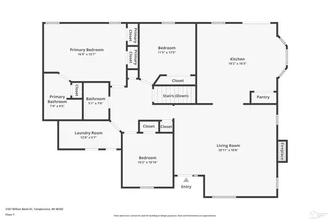 Floorplan - 2187 Willow Bnd, Temperance, MI 48182 photo 2 of 2