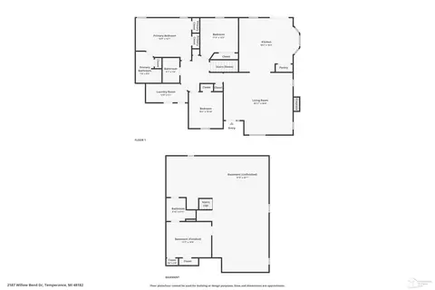 Floorplan - 2187 Willow Bnd, Temperance, MI 48182 photo 1 of 2