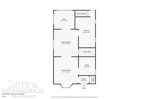 Floorplan - 845 Neff, Grosse Pointe, MI 48230 photo 3 of 4