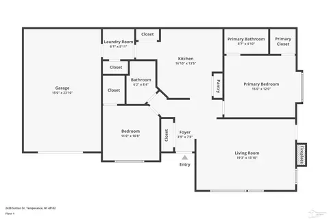 Floorplan - 2438 Sutton, Temperance, MI 48182 photo 1 of 1