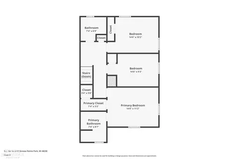 Floorplan - 915 Harcourt, Grosse Pointe, MI 48230 photo 2 of 4