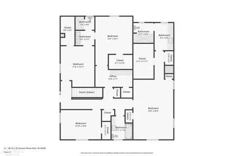 Floorplan - 911 Whittier, Grosse Pointe, MI 48230 photo 2 of 4