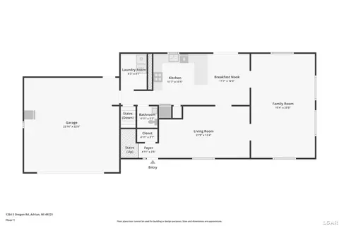 Floorplan - 1254 E Oregon, Adrian, MI 49221 photo 1 of 3
