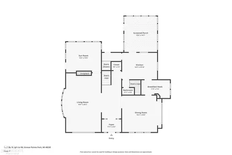 Floorplan - 1121 Buckingham, Grosse Pointe, MI 48230 photo 1 of 4