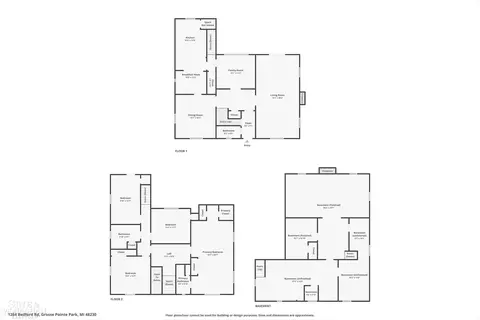 Floorplan - 1264 Bedford, Grosse Pointe Park, MI 48230 photo 2 of 4