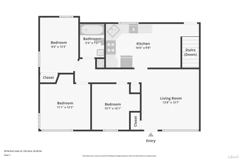 Floorplan - 29746 Red Cedar, Flat Rock, MI 48134 photo 2 of 3
