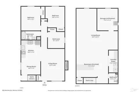Floorplan - 826 Waterloo, Monroe, MI 48161 photo 3 of 3