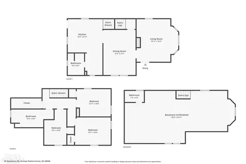 Floorplan - 65 Mapleton, Grosse Pointe Farms, MI 48236 photo 4 of 4