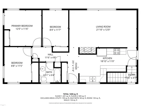 Floorplan - 1224 S 15th, Saint Clair, MI 48079 photo 2 of 3