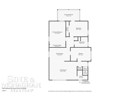 Floorplan - 835 Harcourt, Grosse Pointe Park, MI 48230 photo 2 of 3