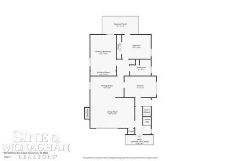 Floorplan - 835 Harcourt, Grosse Pointe Park, MI 48230 photo 1 of 3