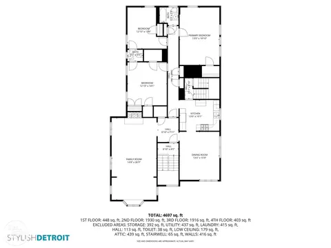 Floorplan - 943 Harcourt, Grosse Pointe, MI 48230 photo 2 of 5