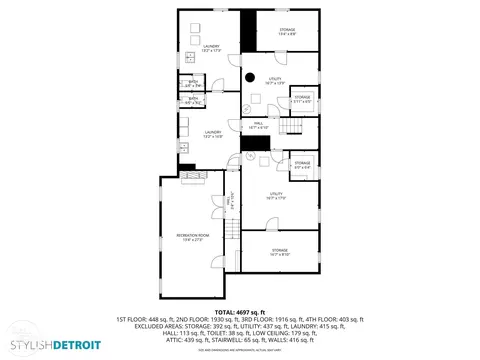 Floorplan - 943 Harcourt, Grosse Pointe, MI 48230 photo 3 of 5