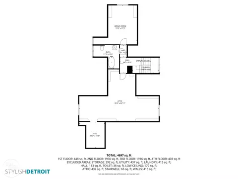 Floorplan - 943 Harcourt, Grosse Pointe, MI 48230 photo 4 of 5