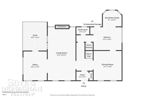 Floorplan - 1264 Bishop, Grosse Pointe Park, MI 48230 photo 1 of 5