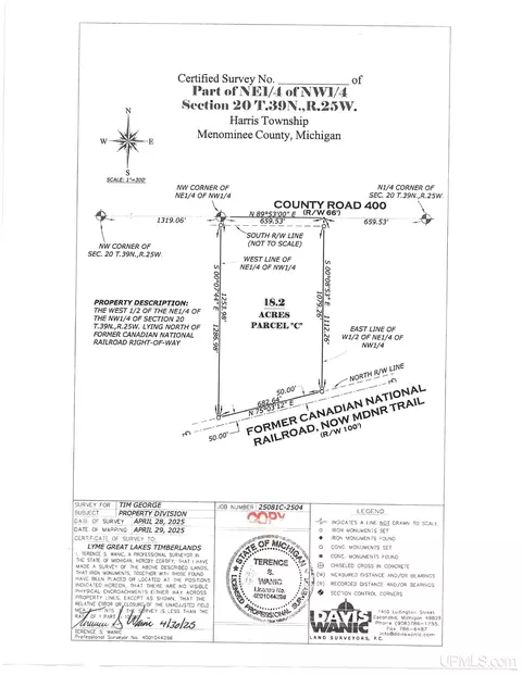 tbd Cr 400 Parcel C, Perronville, MI 49873
